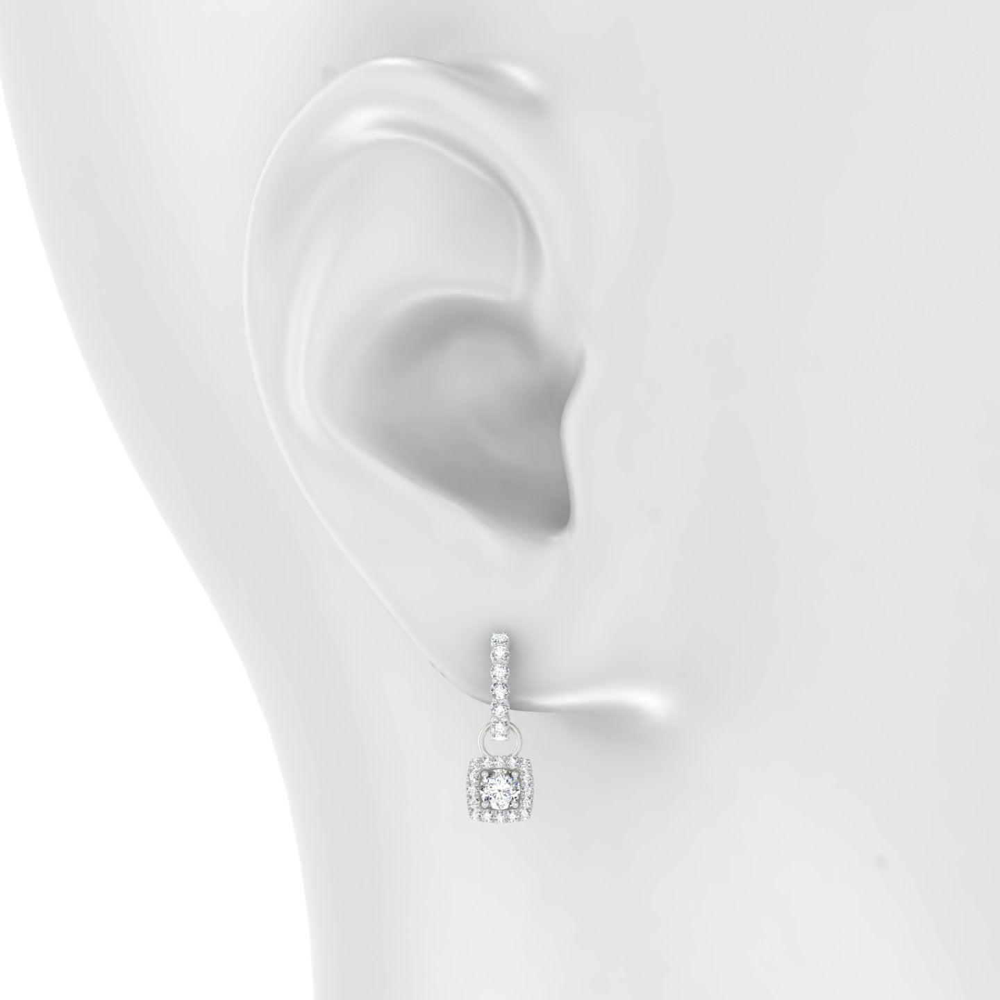 Diane | 18k White Gold 6 mm Diamond Charm