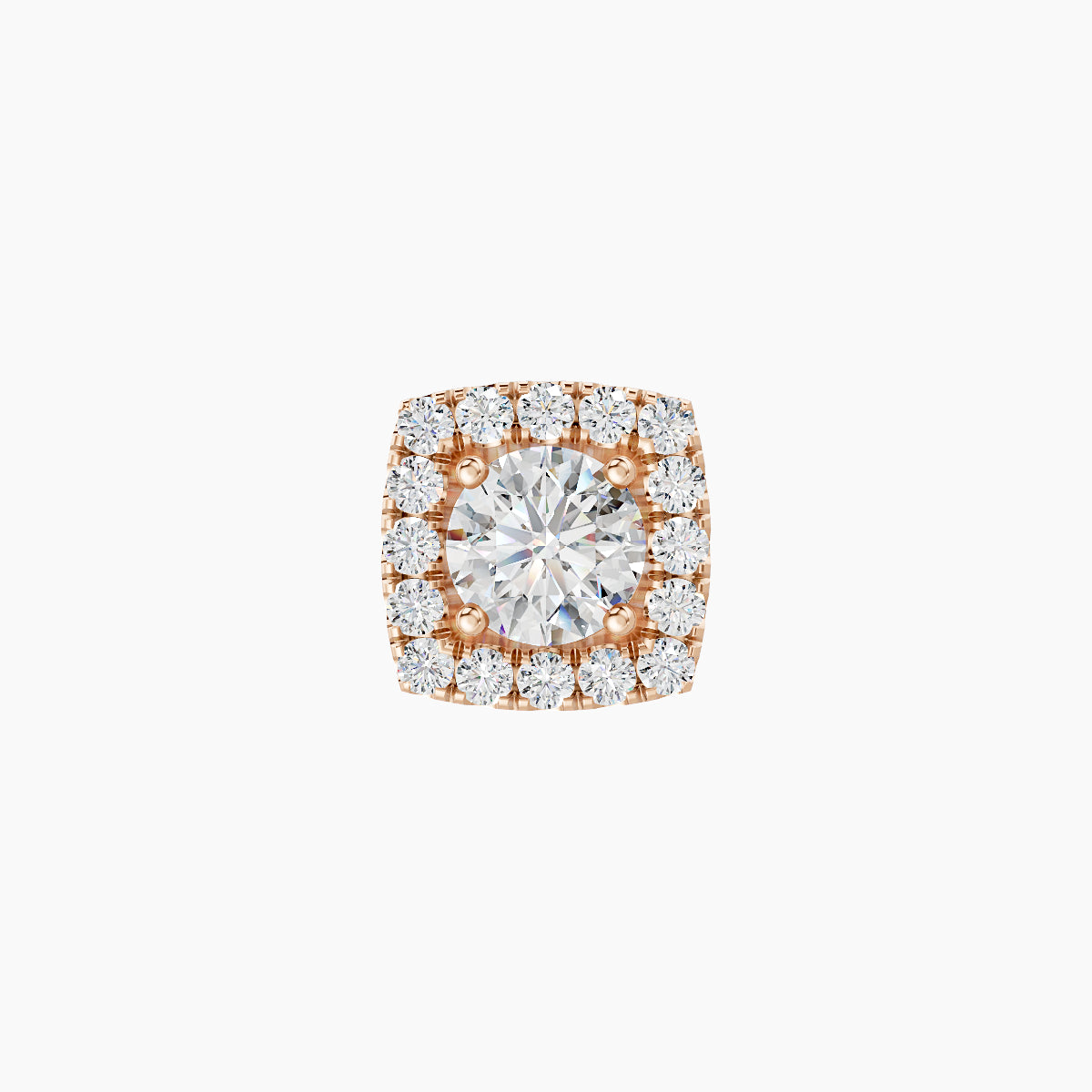Diane | 18k Rose Gold 6.5 mm Diamond Earring