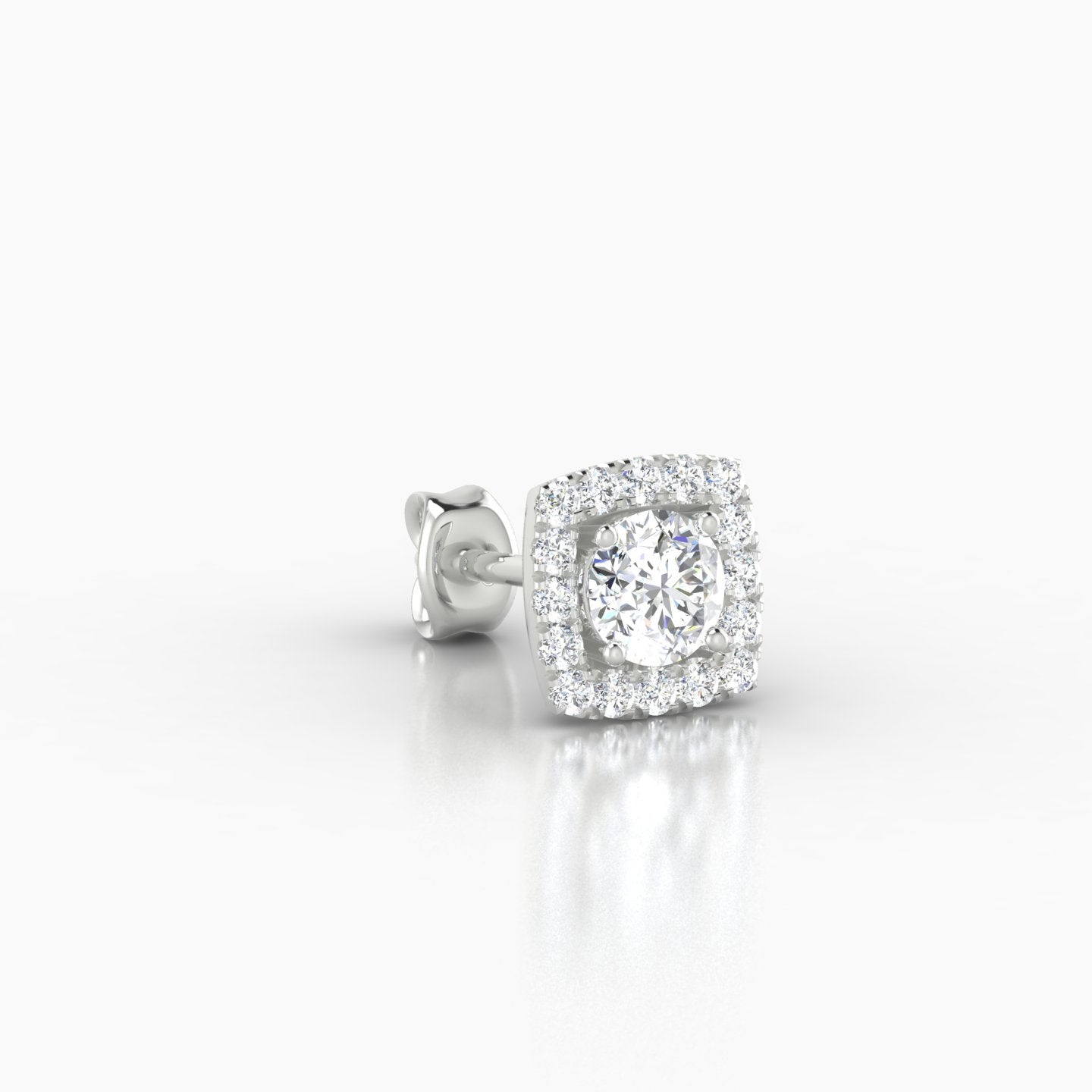 Diane | 18k White Gold 6.5 mm Diamond Earring