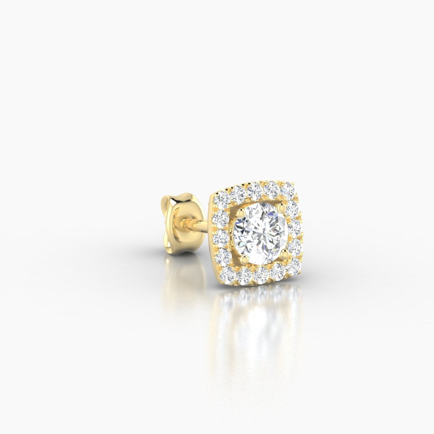 Diane | 18k Yellow Gold 6.5 mm Diamond Earring