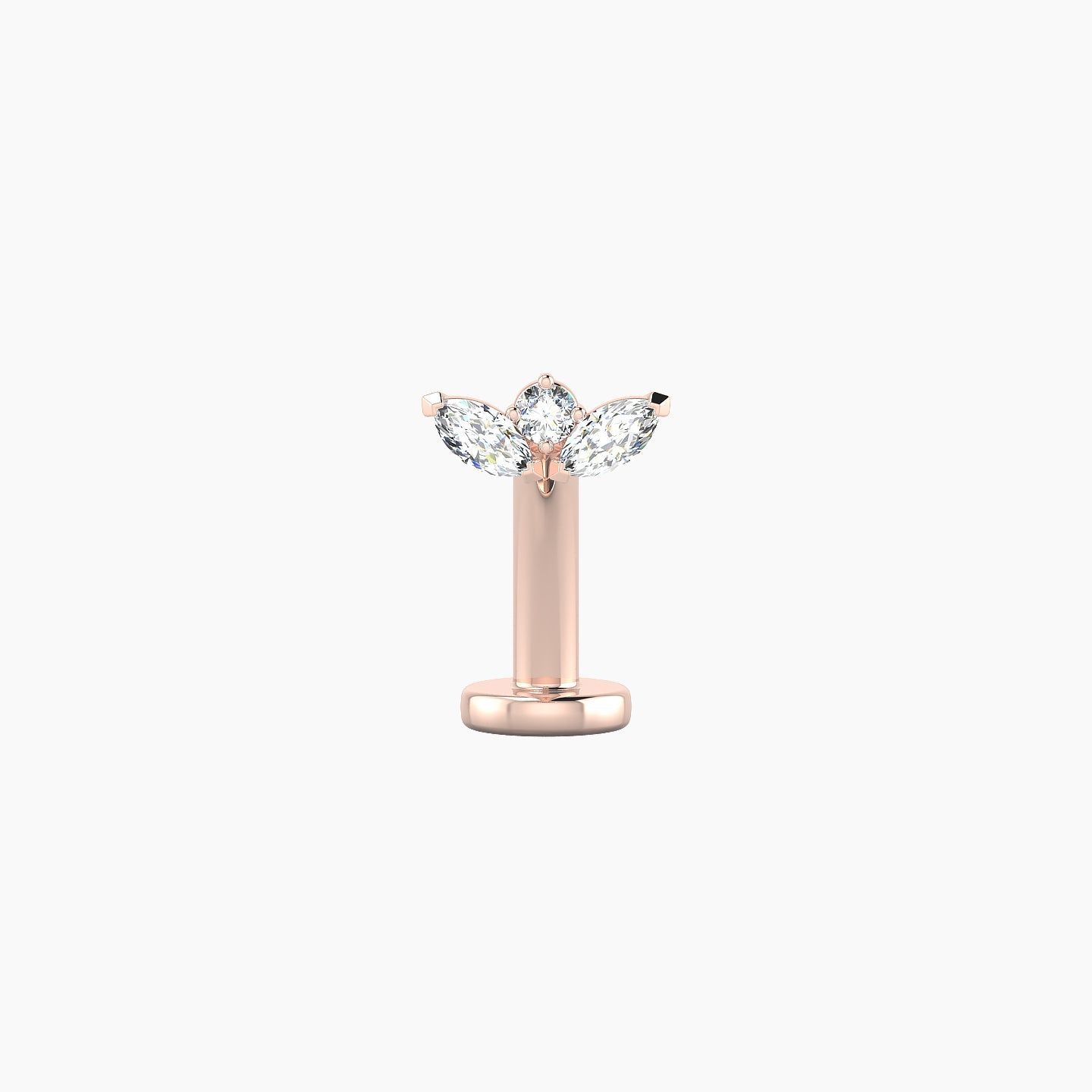Dione | 18k Rose Gold 6.5 mm 10 mm Lotus Diamond Floating Navel Piercing