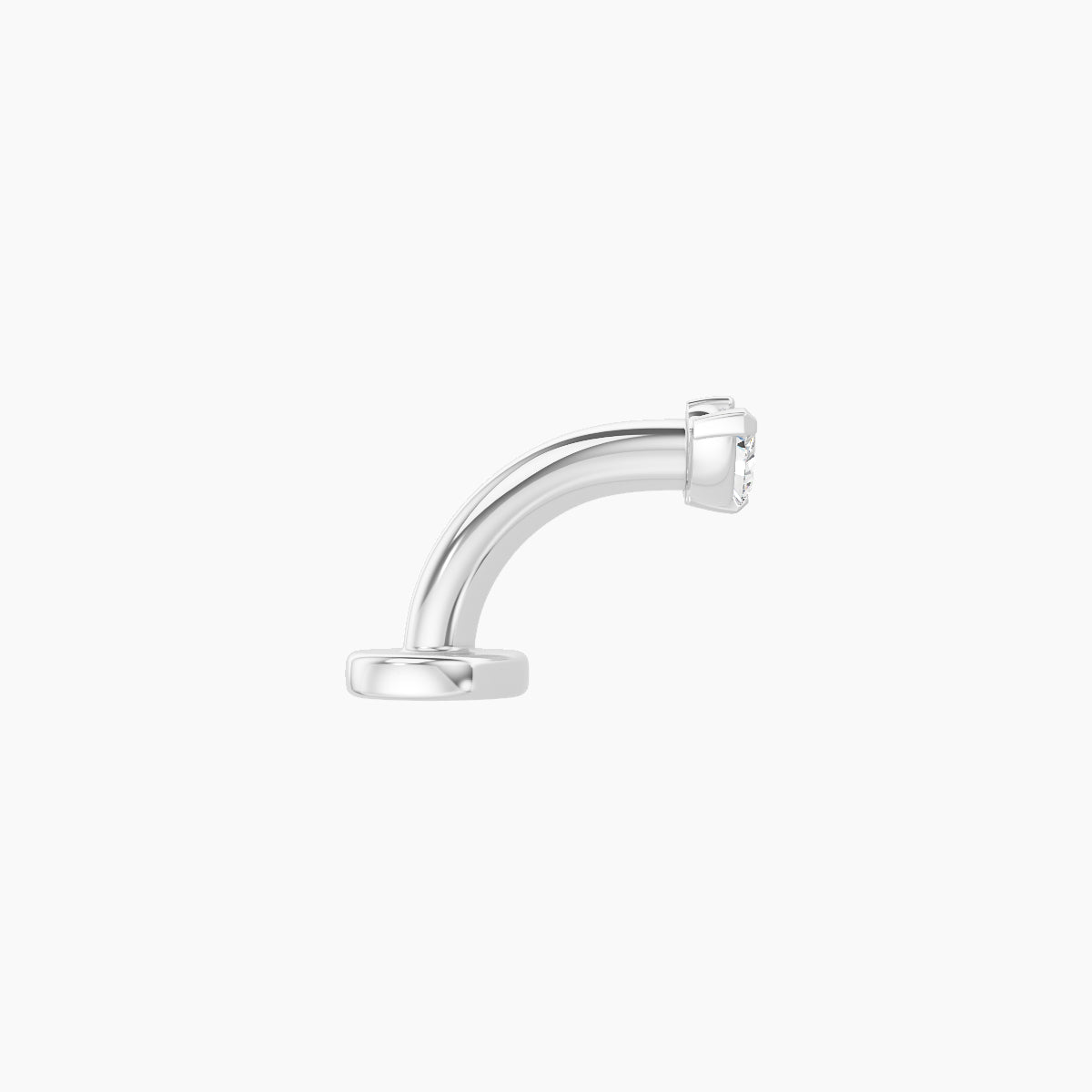 Dione | 18k White Gold 6.5 mm 6 mm Lotus Diamond Floating Navel Piercing