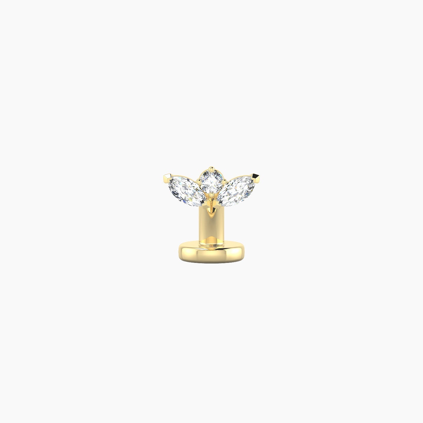 Dione | 18k Yellow Gold 6.5 mm 6 mm Lotus Diamond Floating Navel Piercing