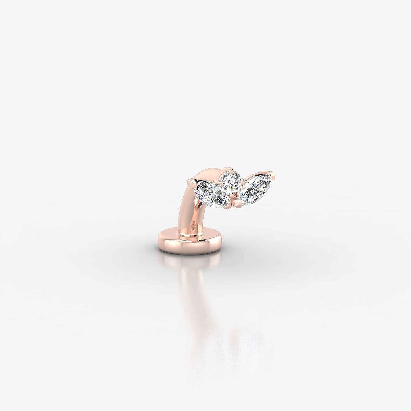 Dione | 18k Rose Gold 6.5 mm 6 mm Lotus Diamond Floating Navel Piercing
