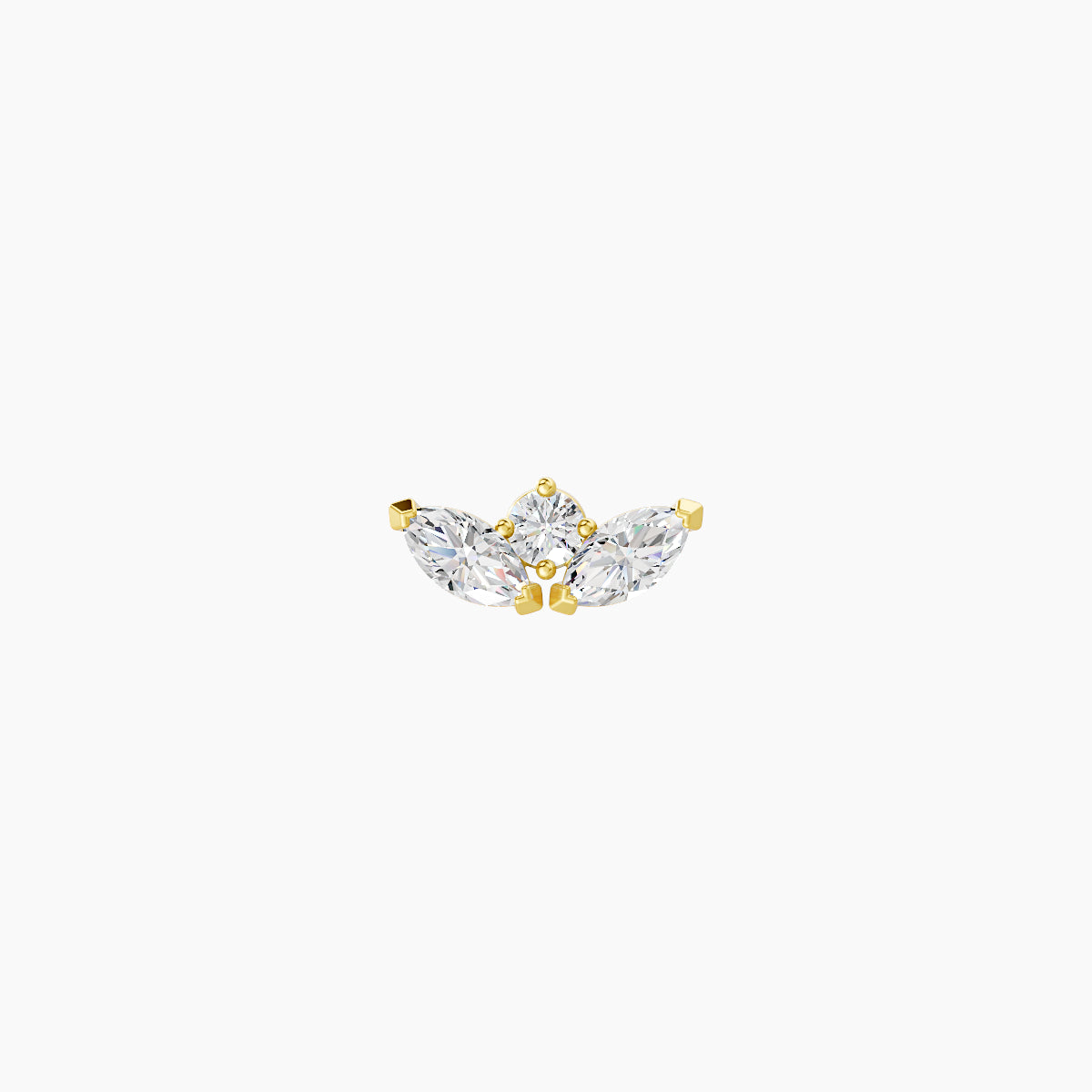 Dione | 18k Yellow Gold 6.5 mm 6.5 mm Lotus Diamond Nose Piercing