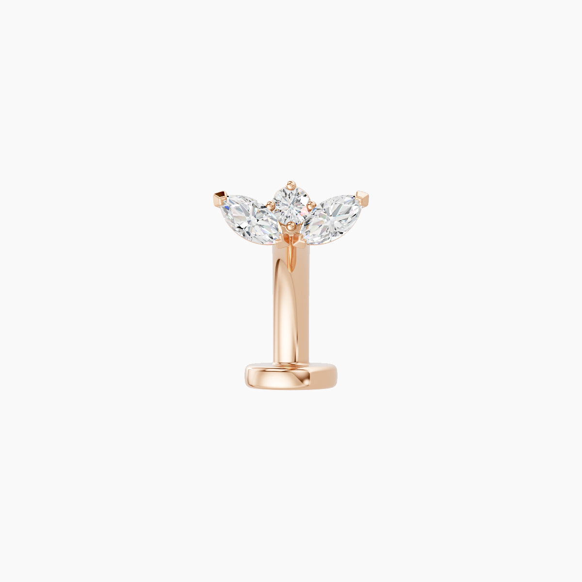 Dione | 18k Rose Gold 6.5 mm 8 mm Lotus Diamond Floating Navel Piercing
