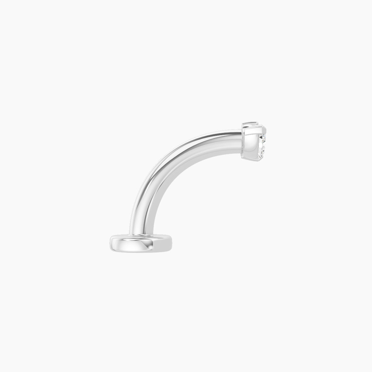 Dione | 18k White Gold 6.5 mm 8 mm Lotus Diamond Floating Navel Piercing