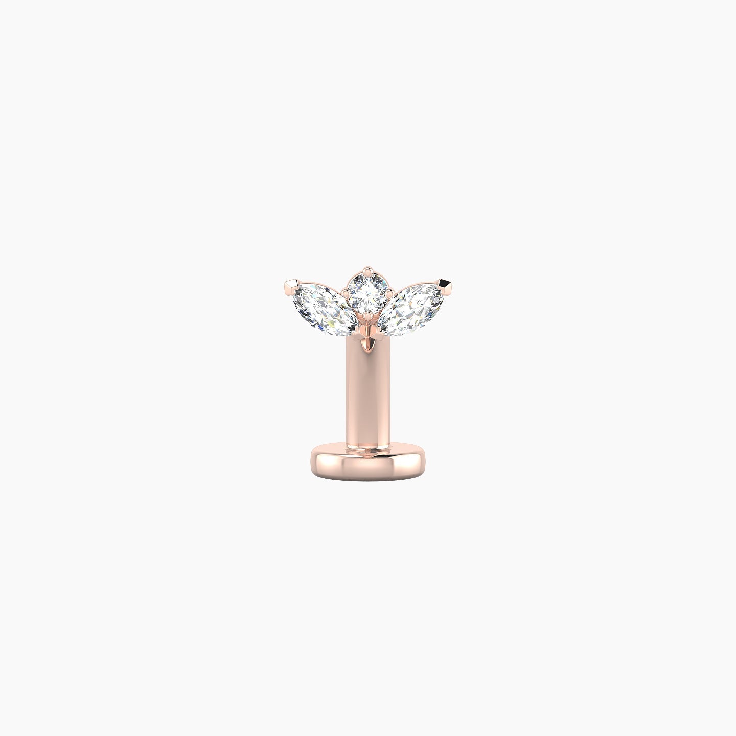 Dione | 18k Rose Gold 6.5 mm 8 mm Lotus Diamond Floating Navel Piercing