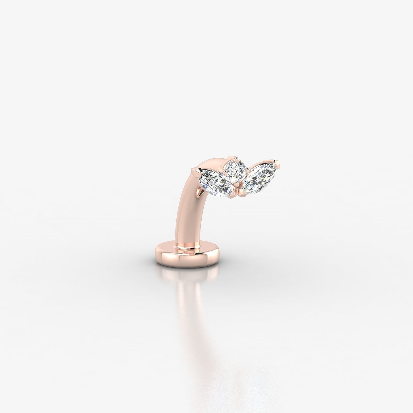 Dione | 18k Rose Gold 6.5 mm 8 mm Lotus Diamond Floating Navel Piercing