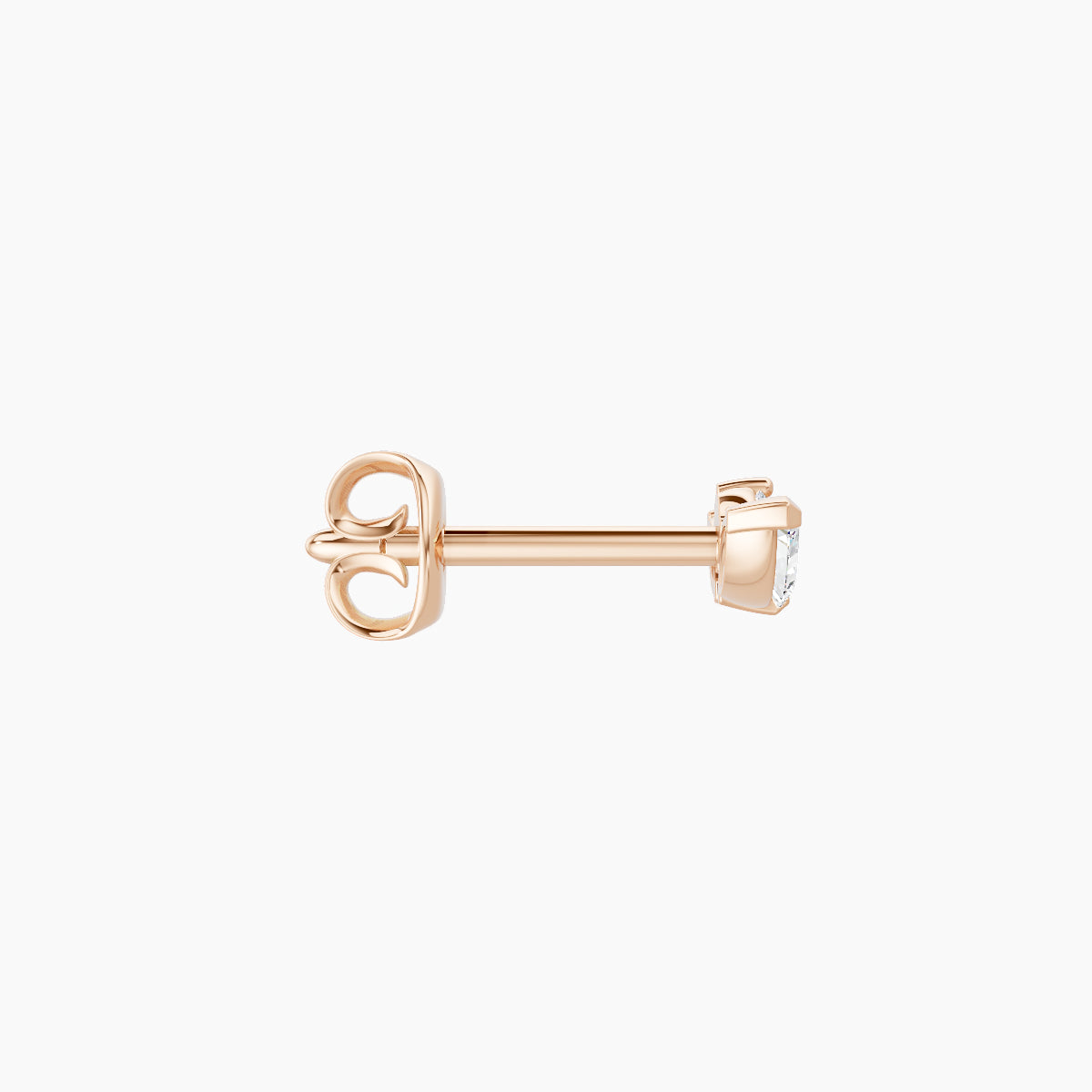 Dione | 18k Rose Gold 6.5 mm Lotus Diamond Earring