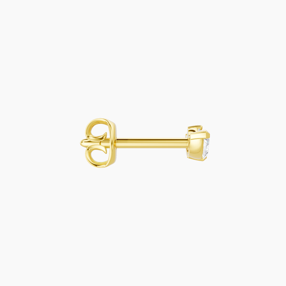 Dione | 18k Yellow Gold 6.5 mm Lotus Diamond Earring