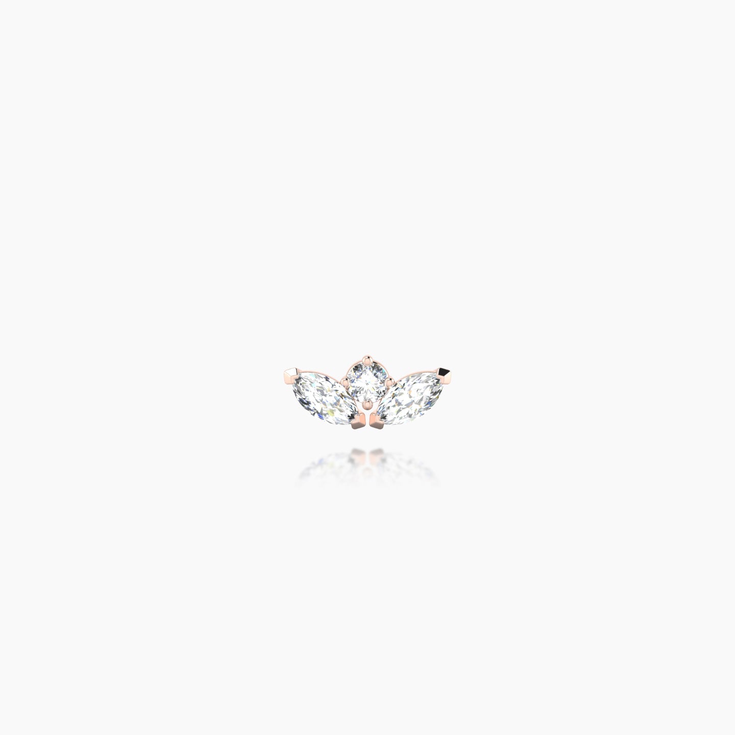 Dione | 18k Rose Gold 6.5 mm Lotus Diamond Earring
