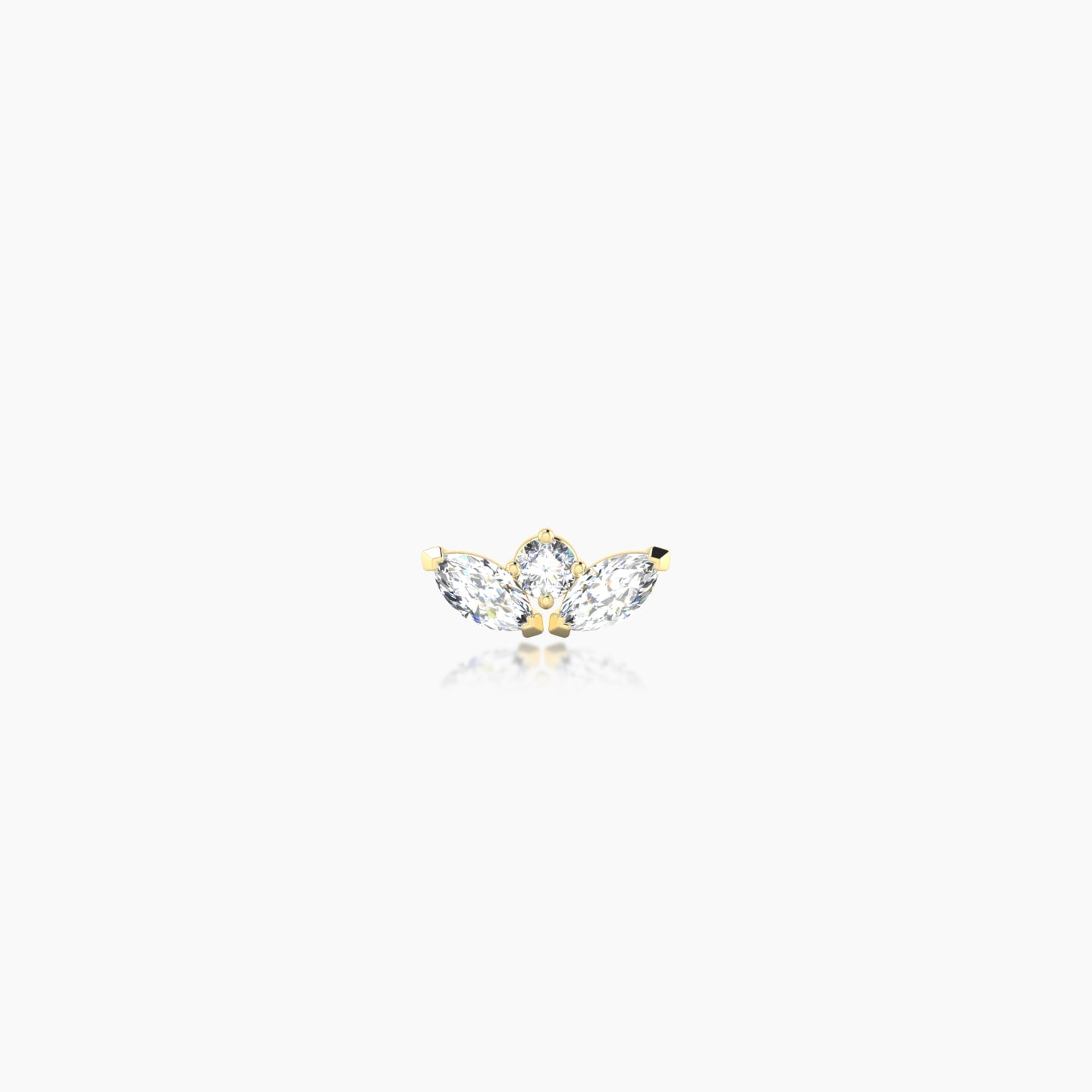 Dione | 18k Yellow Gold 6.5 mm Lotus Diamond Earring