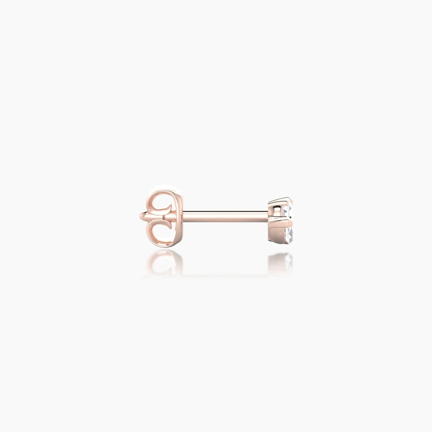 Dione | 18k Rose Gold 6.5 mm Lotus Diamond Earring