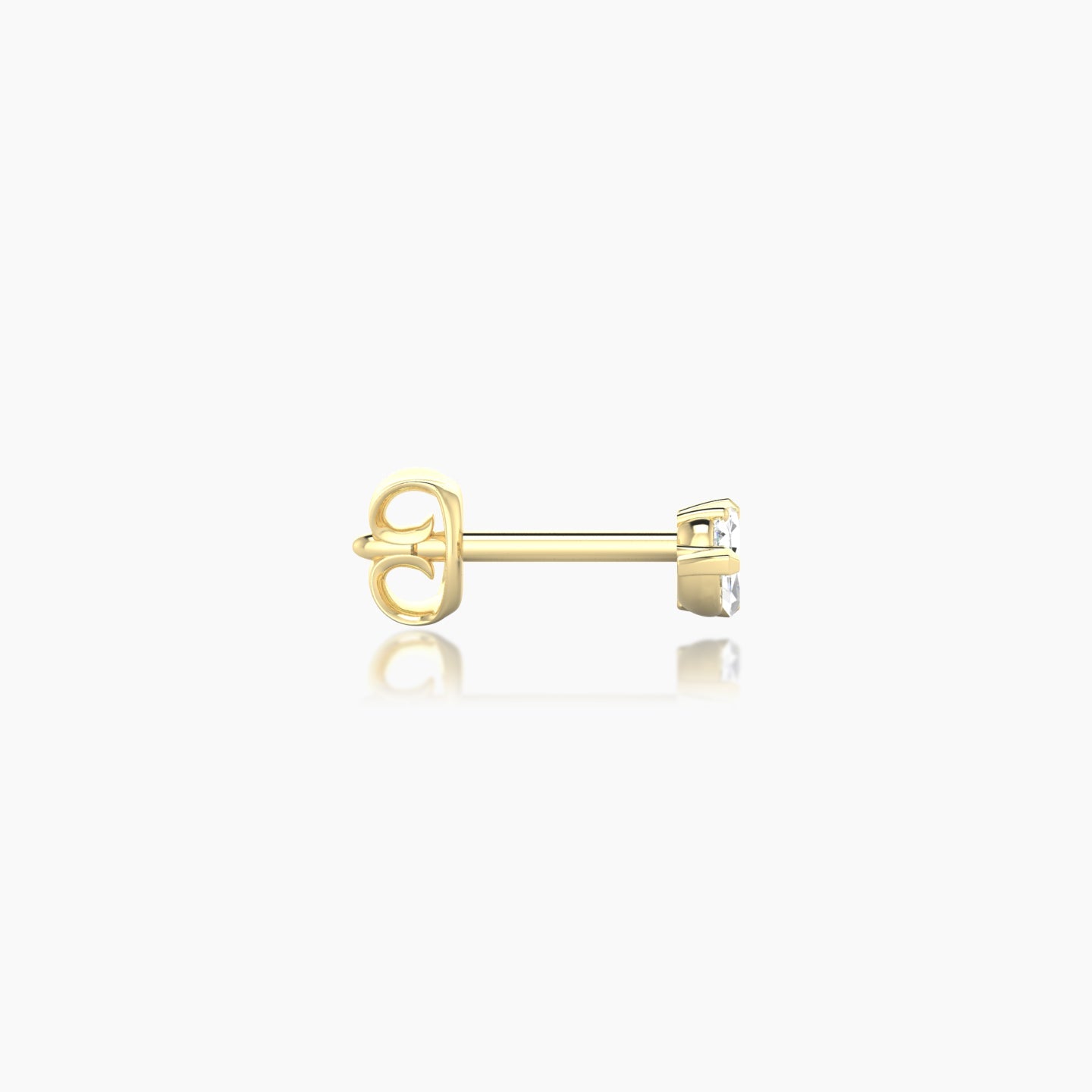 Dione | 18k Yellow Gold 6.5 mm Lotus Diamond Earring