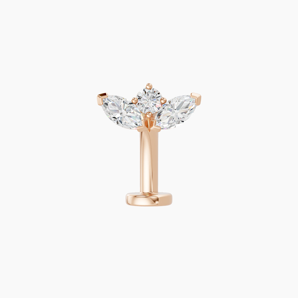 Dione | 18k Rose Gold 8 mm 10 mm Lotus Diamond Floating Navel Piercing