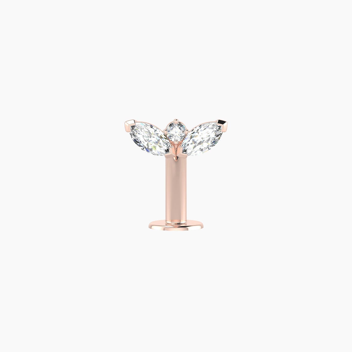 Dione | 18k Rose Gold 8 mm 10 mm Lotus Diamond Floating Navel Piercing