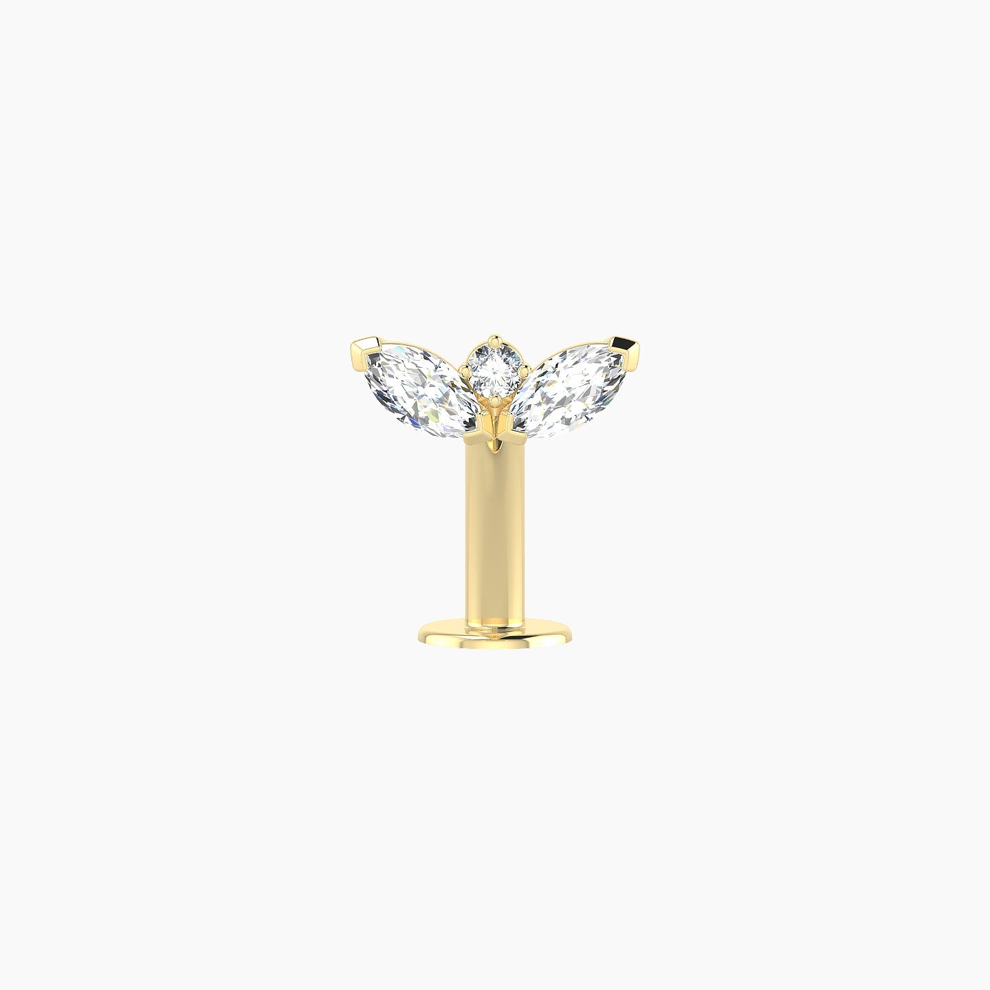 Dione | 18k Yellow Gold 8 mm 10 mm Lotus Diamond Floating Navel Piercing