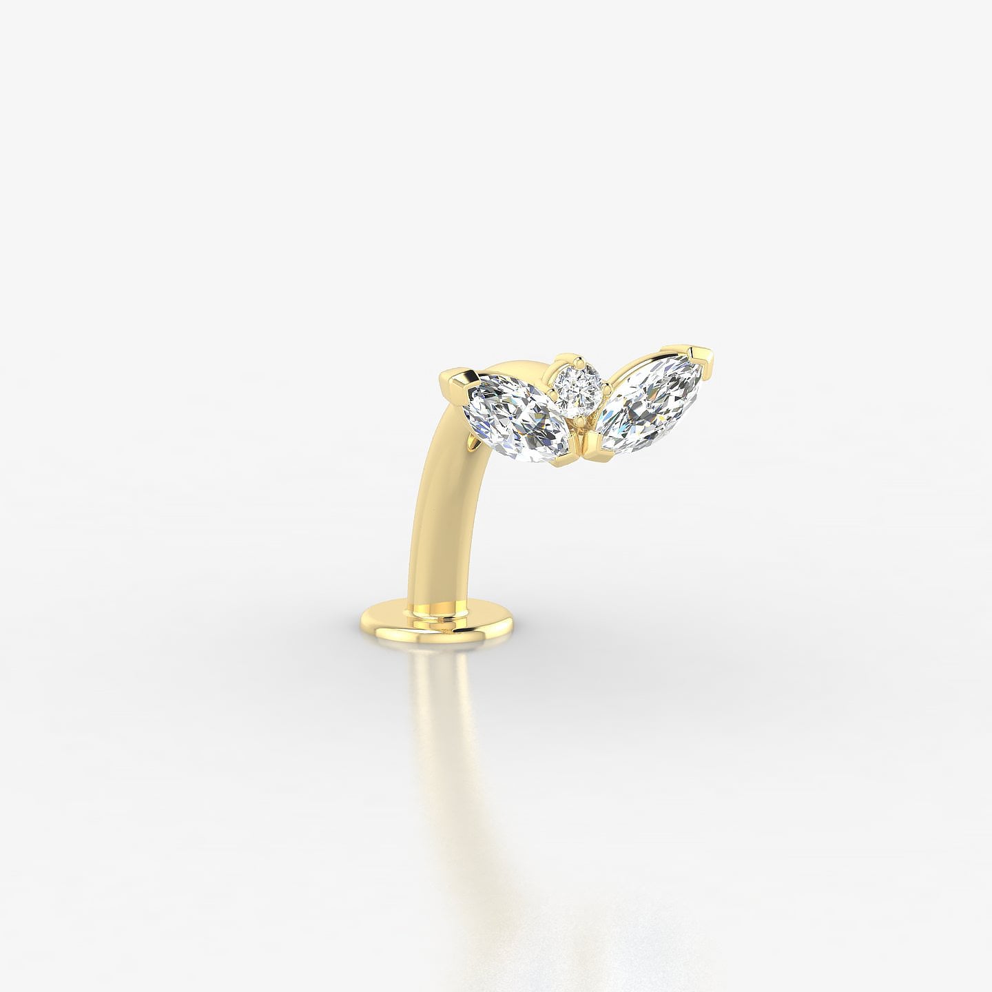 Dione | 18k Yellow Gold 8 mm 10 mm Lotus Diamond Floating Navel Piercing