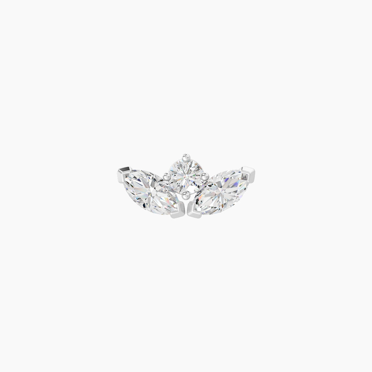 Dione | 18k White Gold 8 mm 5 mm Lotus Diamond Nose Piercing