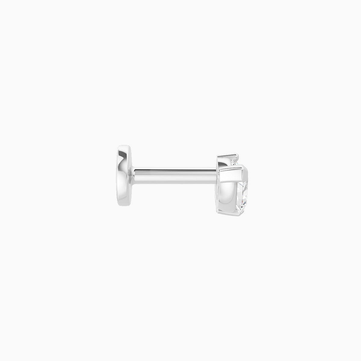 Dione | 18k White Gold 8 mm 5 mm Lotus Diamond Nose Piercing