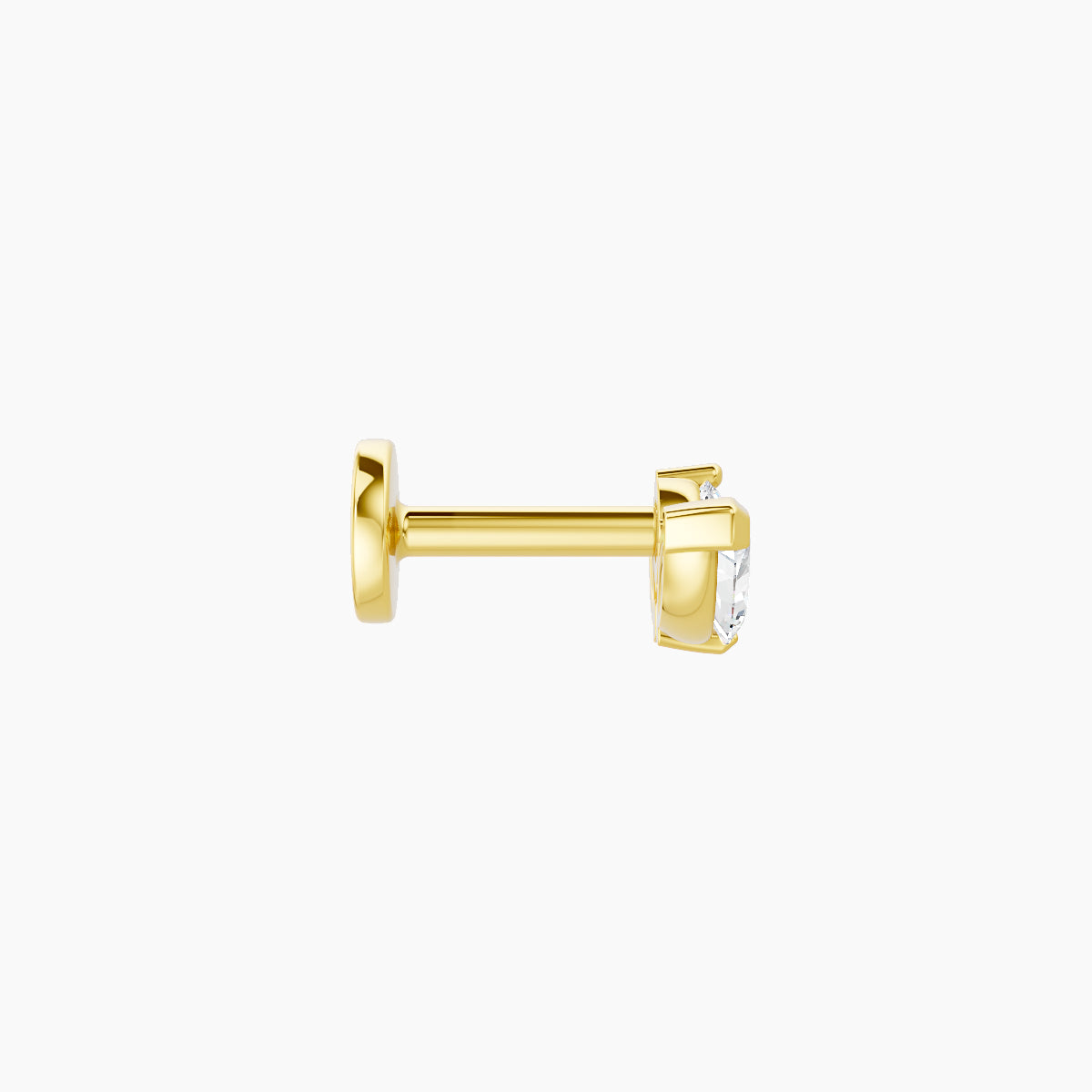 Dione | 18k Yellow Gold 8 mm 5 mm Lotus Diamond Nose Piercing