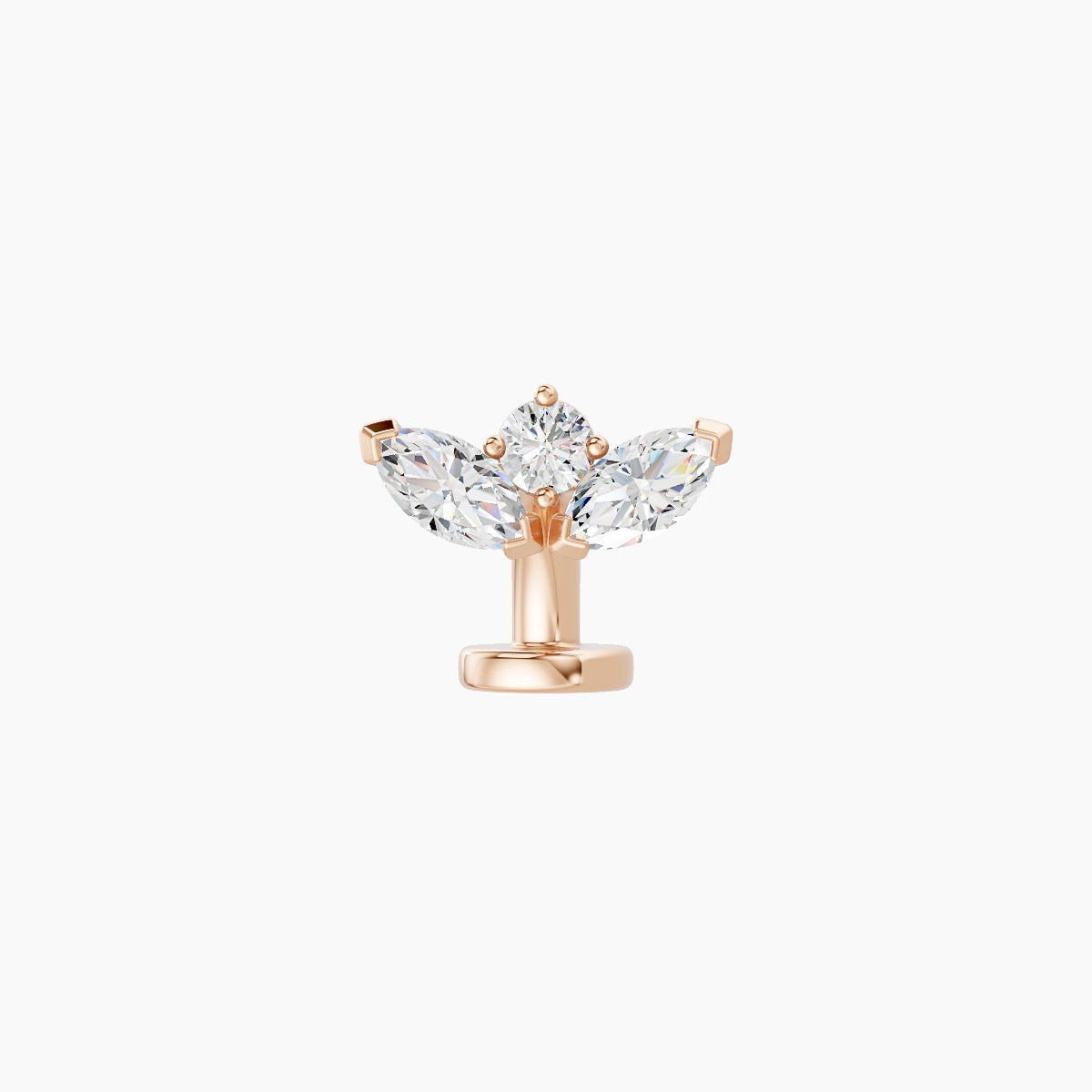 Dione | 18k Rose Gold 8 mm 6 mm Lotus Diamond Floating Navel Piercing