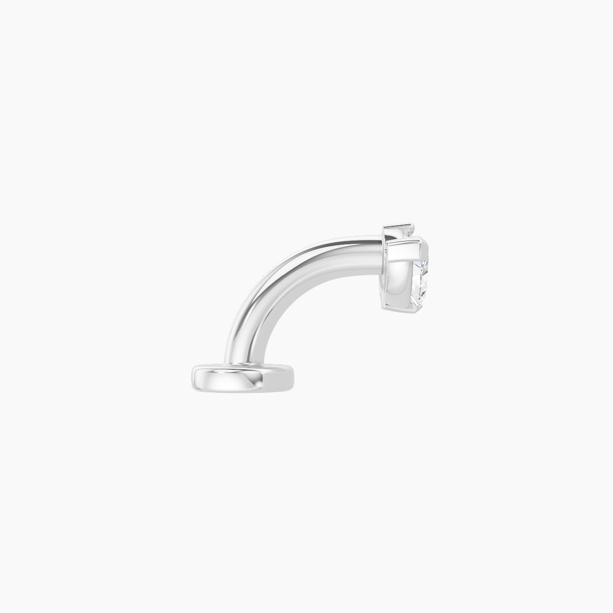 Dione | 18k White Gold 8 mm 6 mm Lotus Diamond Floating Navel Piercing