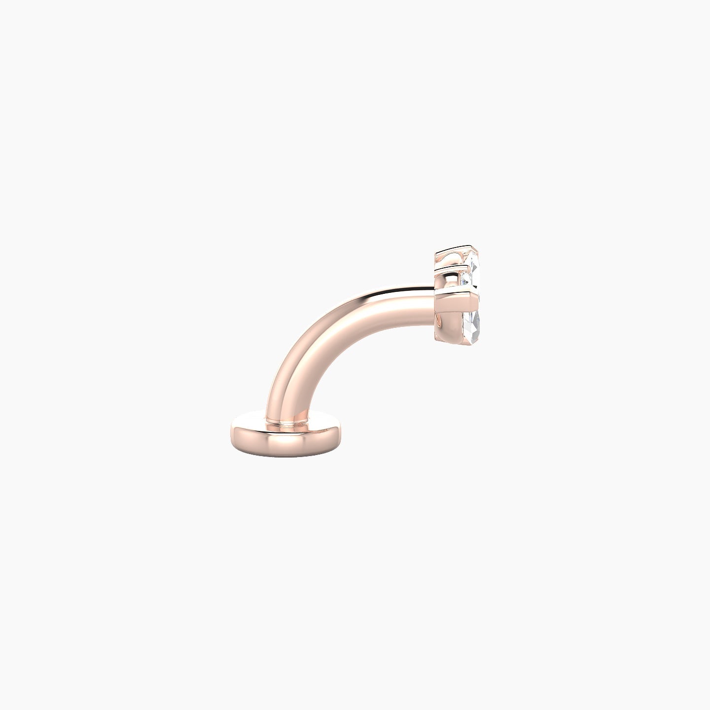 Dione | 18k Rose Gold 8 mm 6 mm Lotus Diamond Floating Navel Piercing