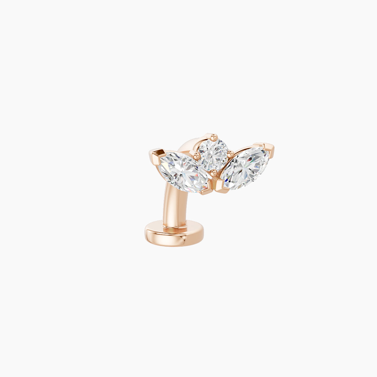 Dione | 18k Rose Gold 8 mm 8 mm Lotus Diamond Floating Navel Piercing