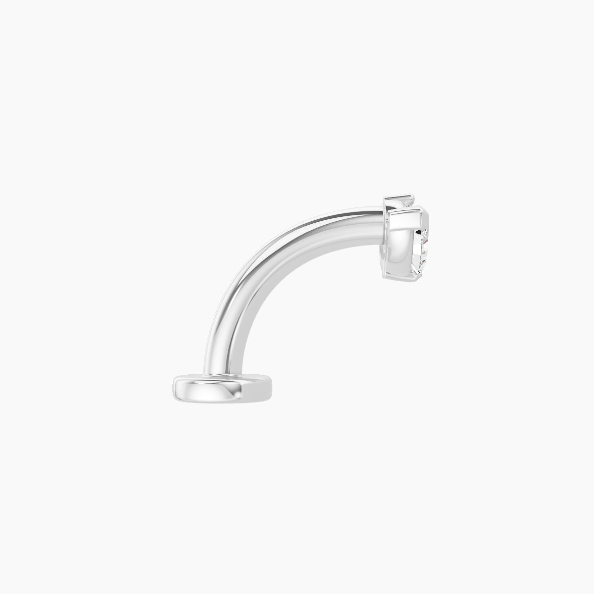 Dione | 18k White Gold 8 mm 8 mm Lotus Diamond Floating Navel Piercing