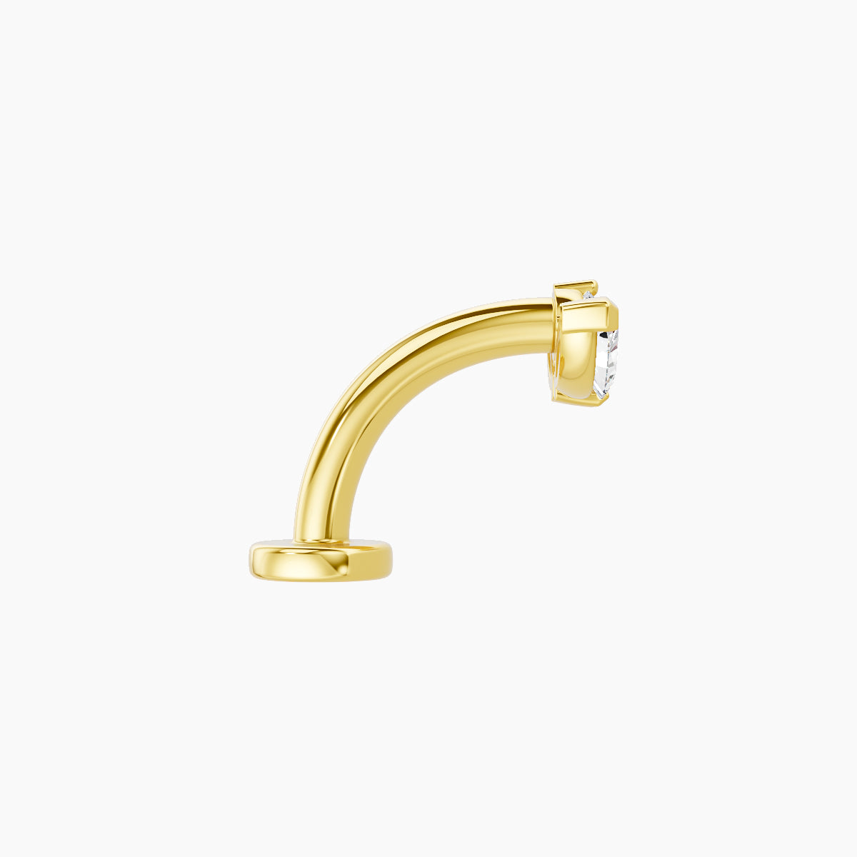Dione | 18k Yellow Gold 8 mm 8 mm Lotus Diamond Floating Navel Piercing