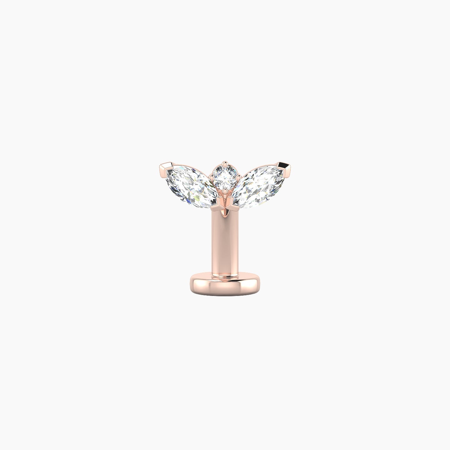 Dione | 18k Rose Gold 8 mm 8 mm Lotus Diamond Floating Navel Piercing