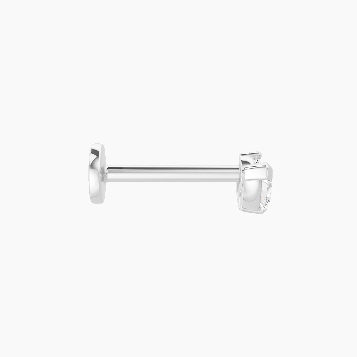 Dione | 18k White Gold 8 mm 8 mm Lotus Diamond Nose Piercing