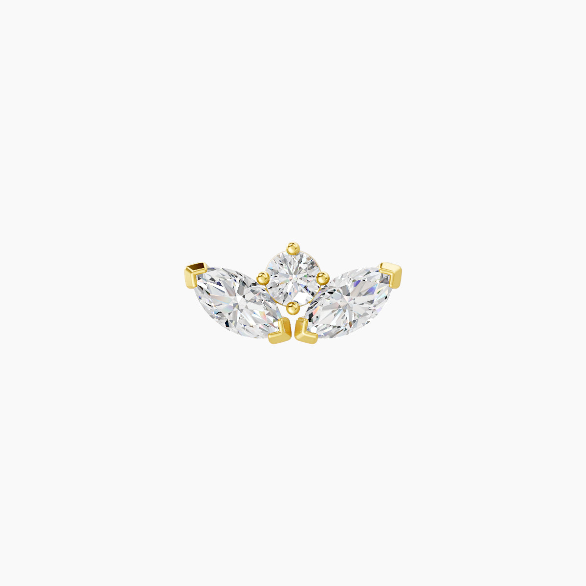 Dione | 18k Yellow Gold 8 mm 8 mm Lotus Diamond Nose Piercing