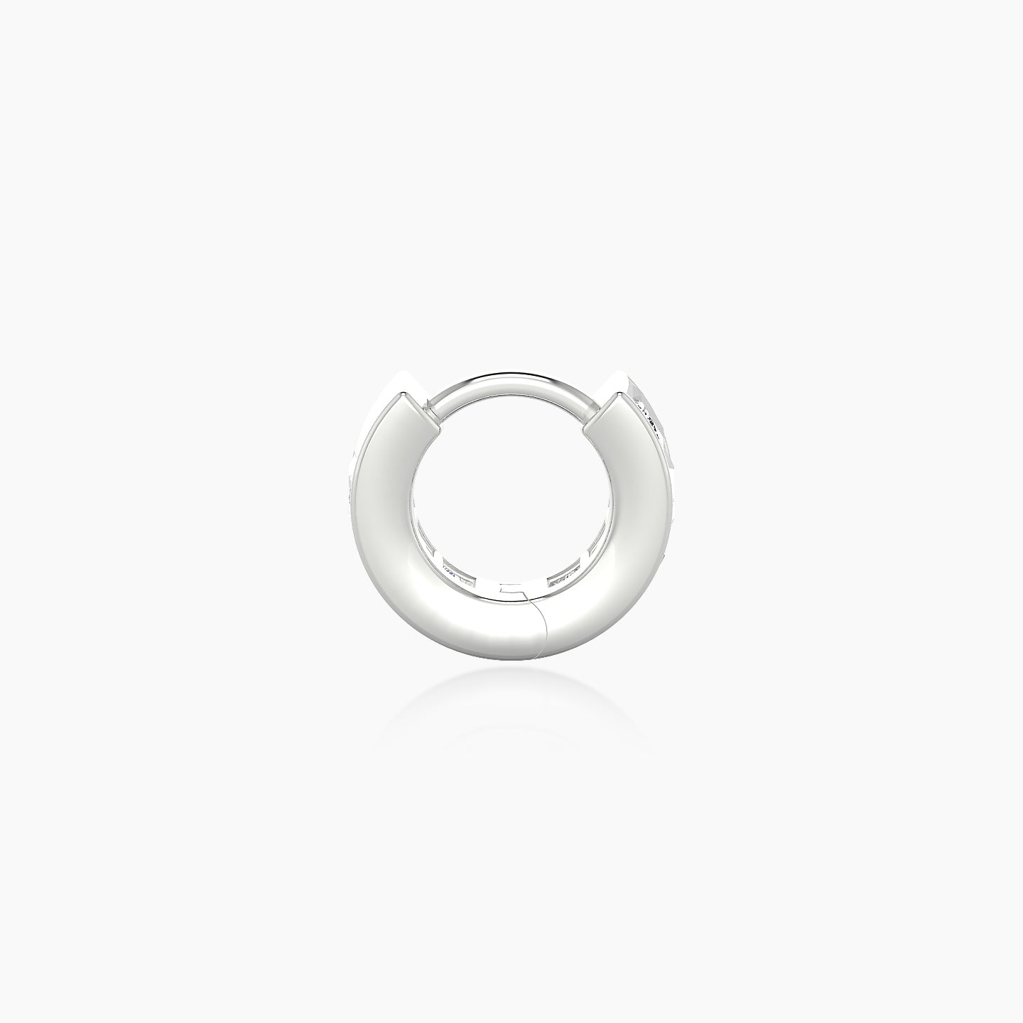 Doris | 18k White Gold 5 mm Diamond Hoop Piercing