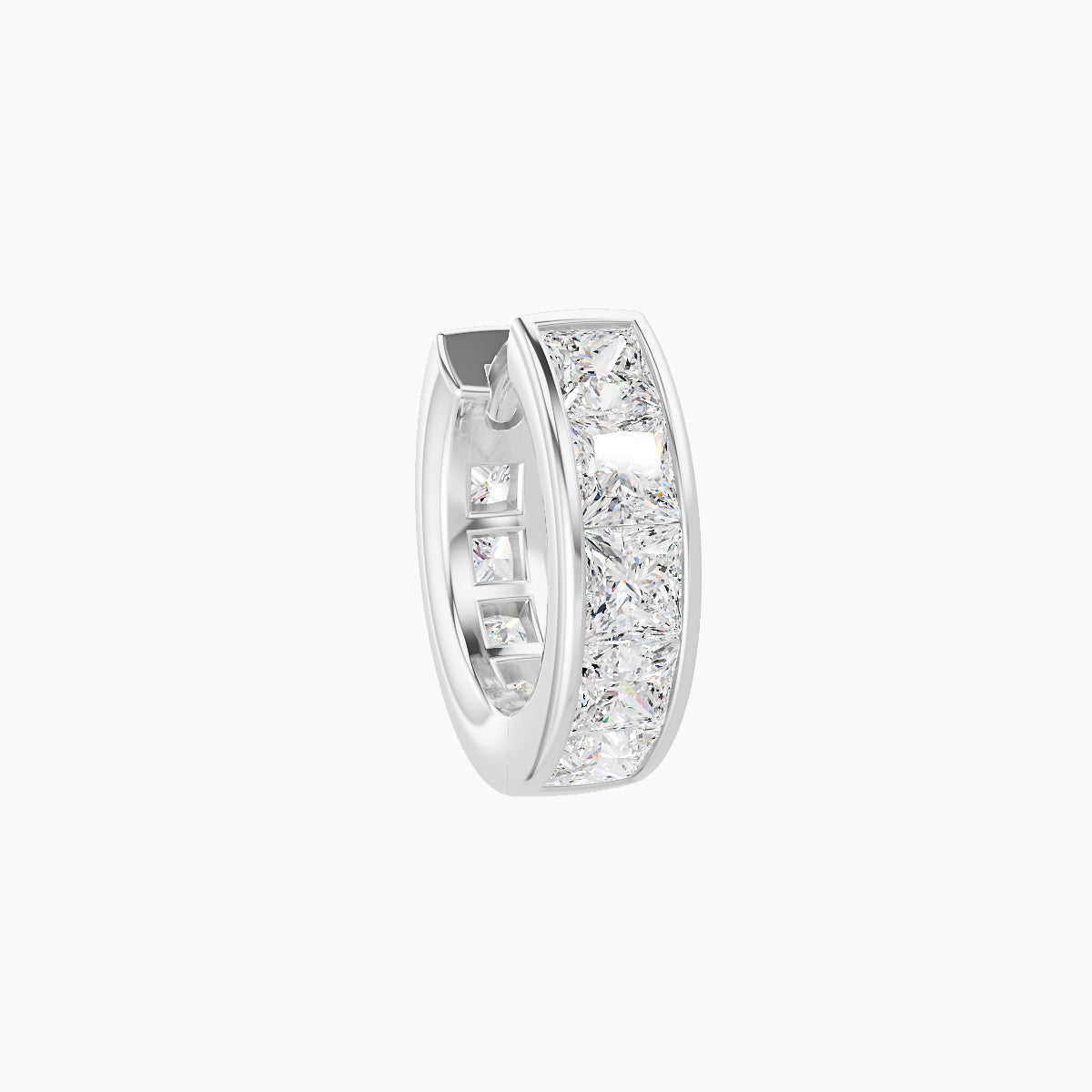 Doris | 18k White Gold 6.5 mm Diamond Hoop Piercing
