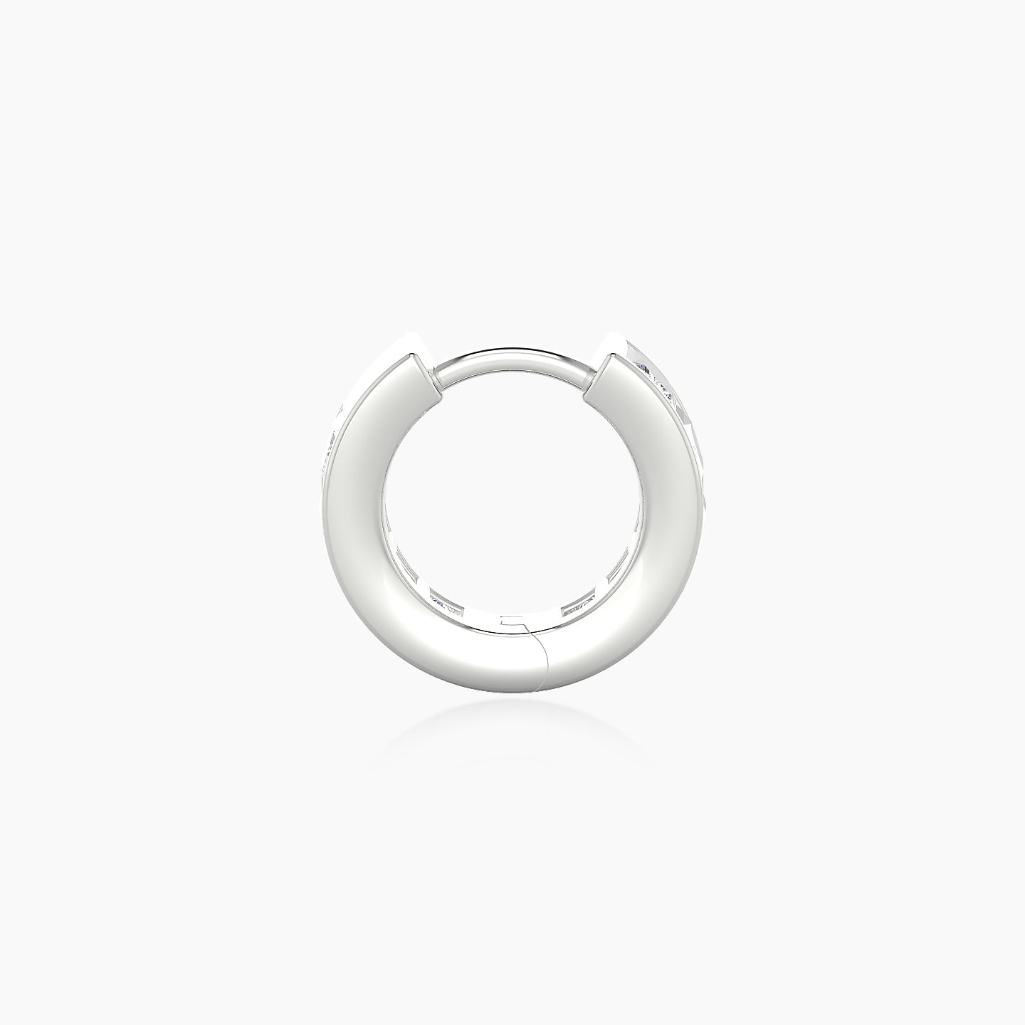 Doris | 18k White Gold 6.5 mm Diamond Hoop Piercing
