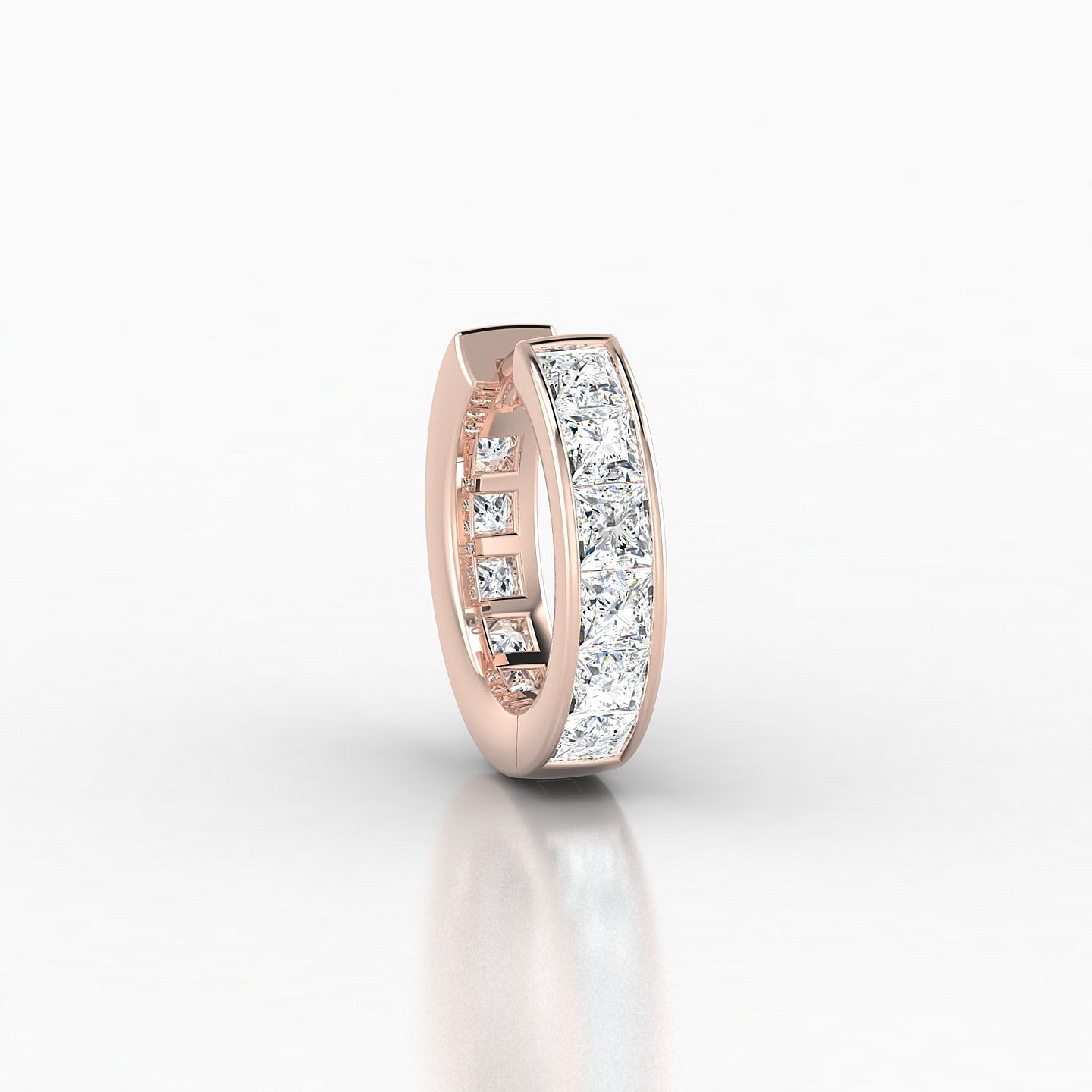 Doris | 18k Rose Gold 8 mm Diamond Hoop Piercing