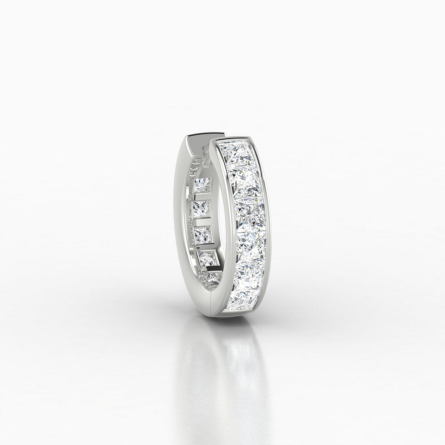 Doris | 18k White Gold 8 mm Diamond Hoop Piercing