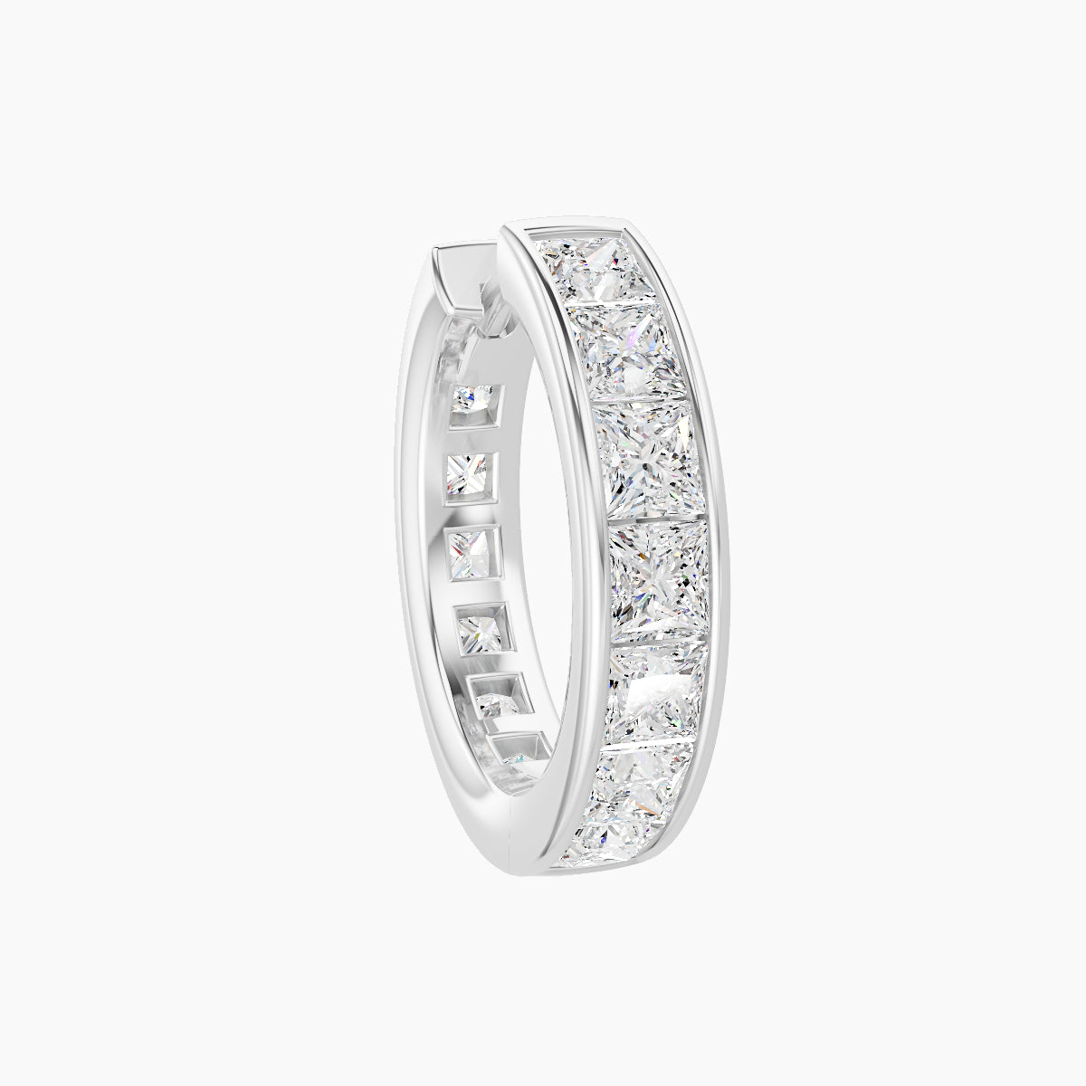 Doris | 18k White Gold 9.5 mm Diamond Hoop Piercing
