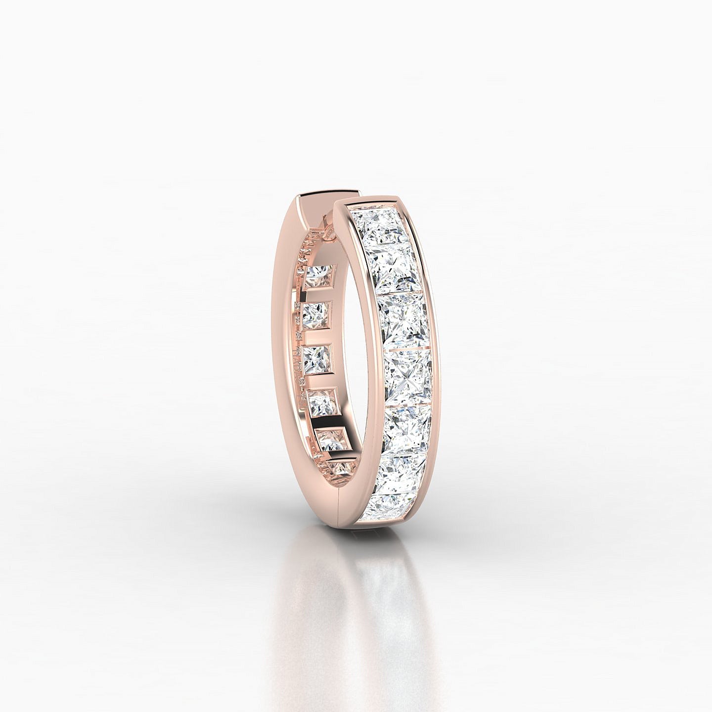 Doris | 18k Rose Gold 9.5 mm Diamond Hoop Piercing