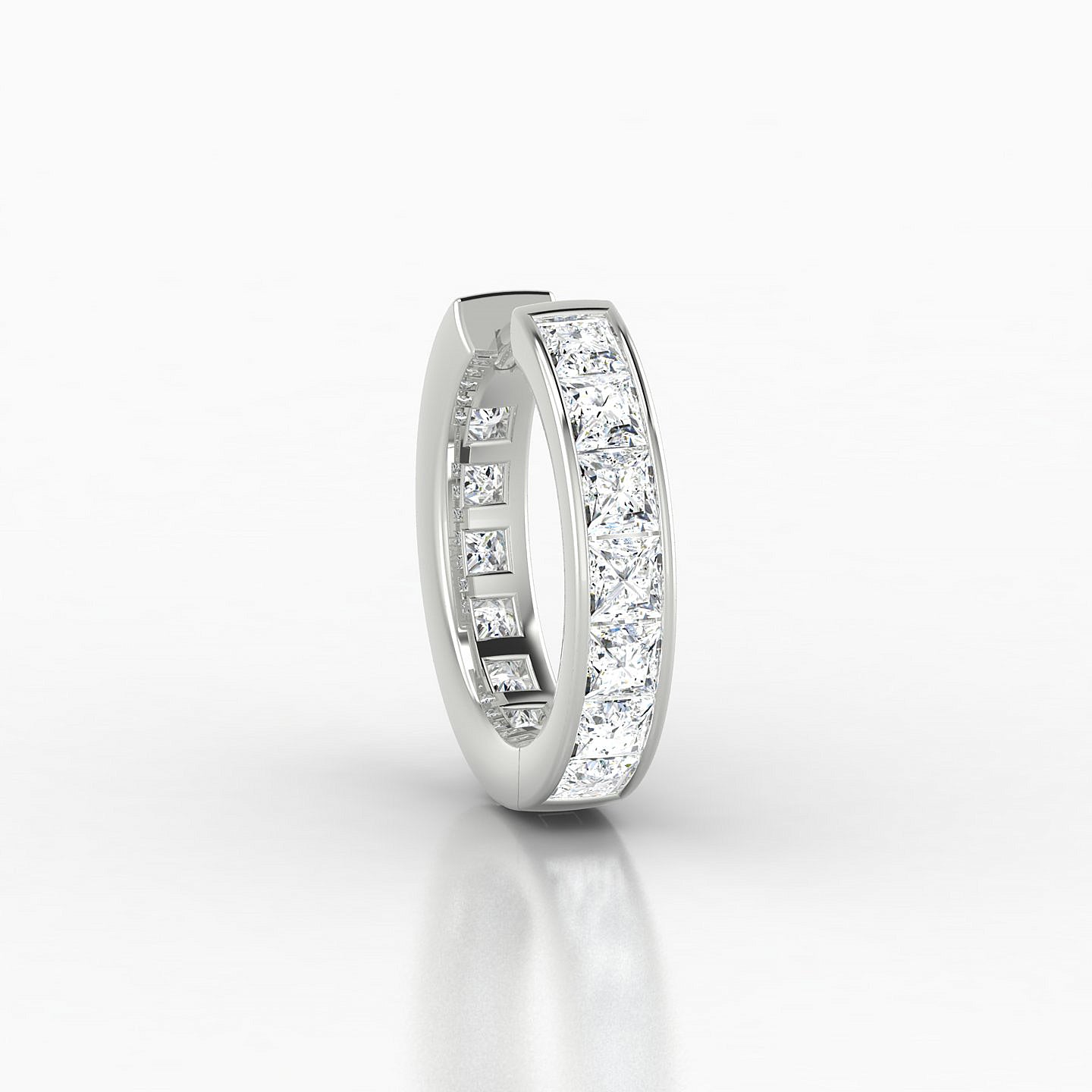 Doris | 18k White Gold 9.5 mm Diamond Hoop Piercing