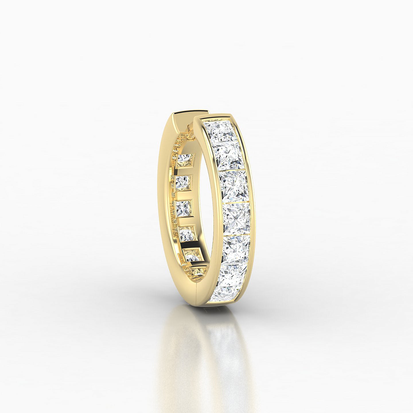 Doris | 18k Yellow Gold 9.5 mm Diamond Hoop Piercing