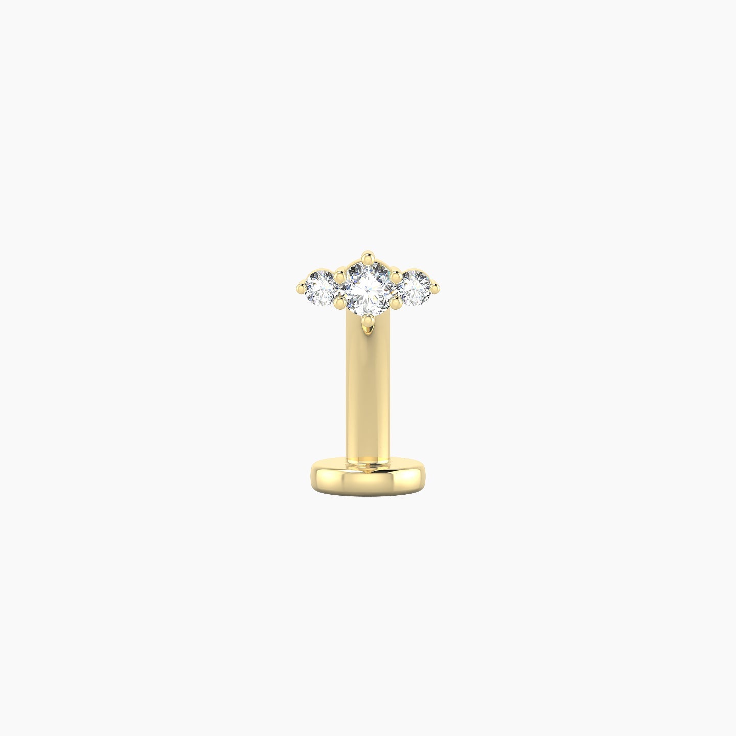 Edesia | 18k Yellow Gold 5.5 mm 10 mm Trilogy Diamond Floating Navel Piercing