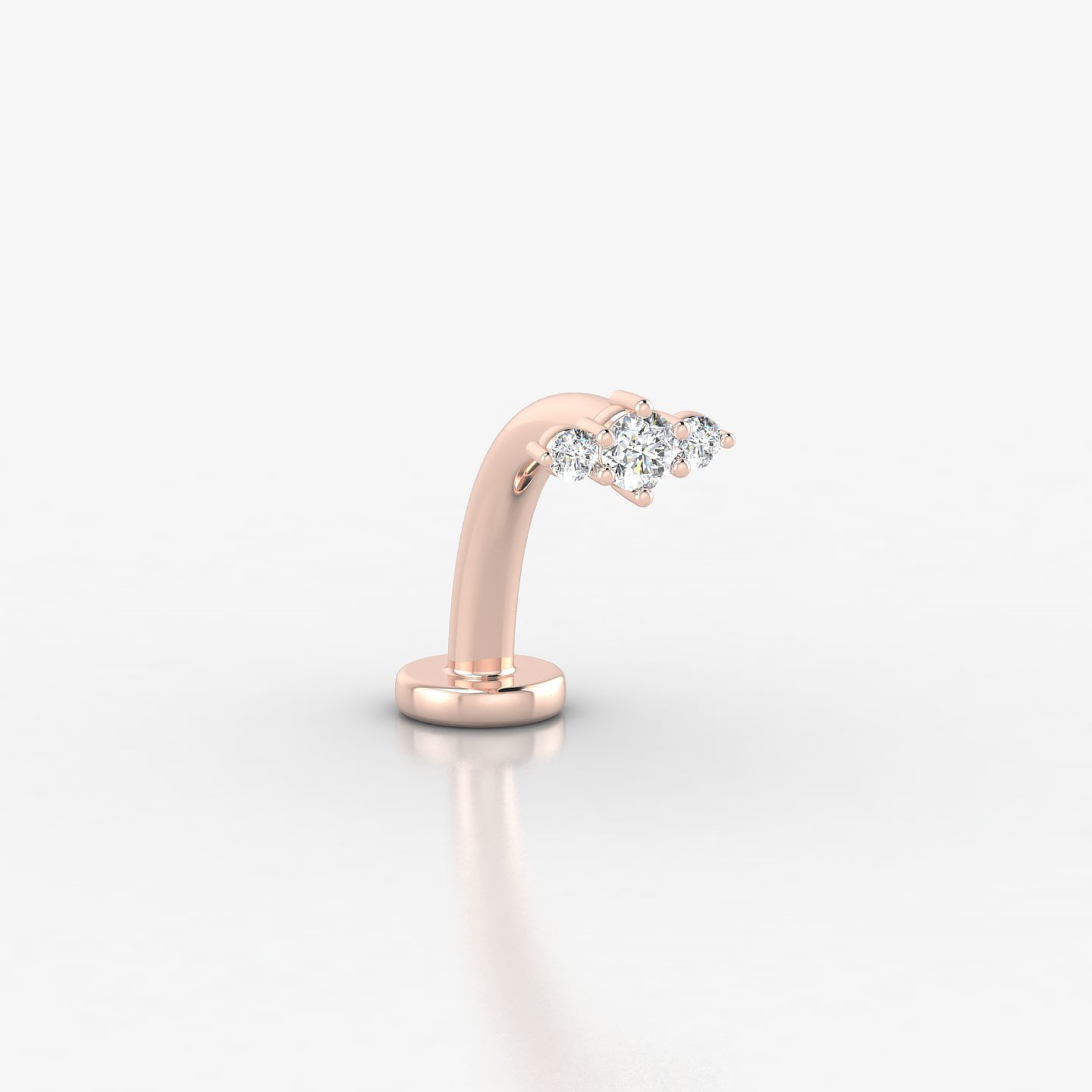 Edesia | 18k Rose Gold 5.5 mm 10 mm Trilogy Diamond Floating Navel Piercing