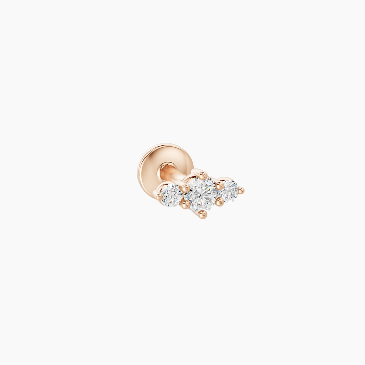Edesia | 18k Rose Gold 5.5 mm 5 mm Trilogy Diamond Piercing