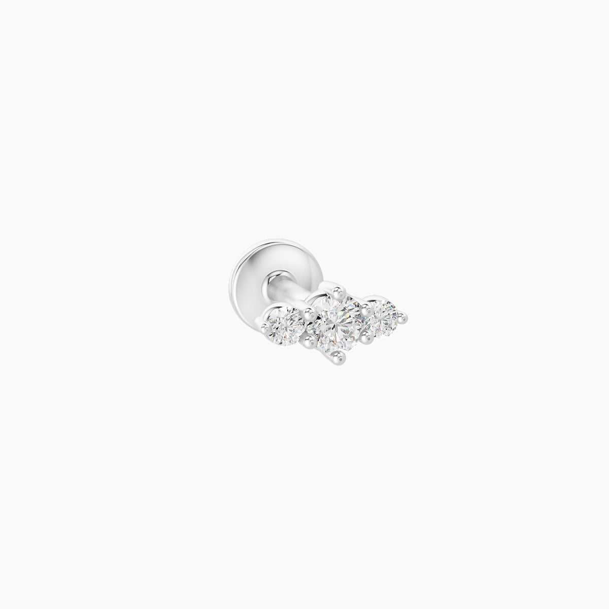 Edesia | 18k White Gold 5.5 mm 5 mm Trilogy Diamond Piercing