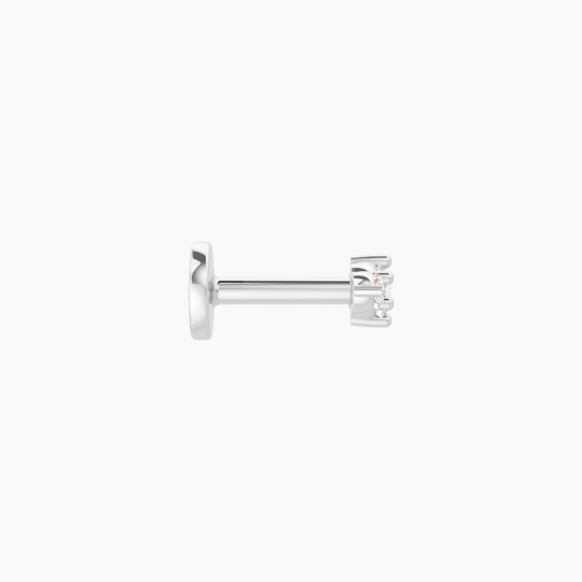 Edesia | 18k White Gold 5.5 mm 5 mm Trilogy Diamond Piercing