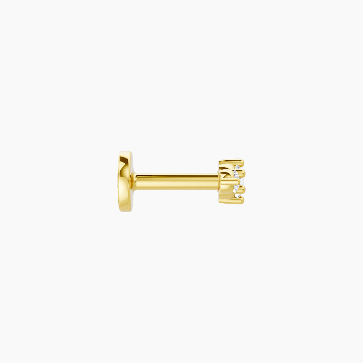 Edesia | 18k Yellow Gold 5.5 mm 5 mm Trilogy Diamond Piercing